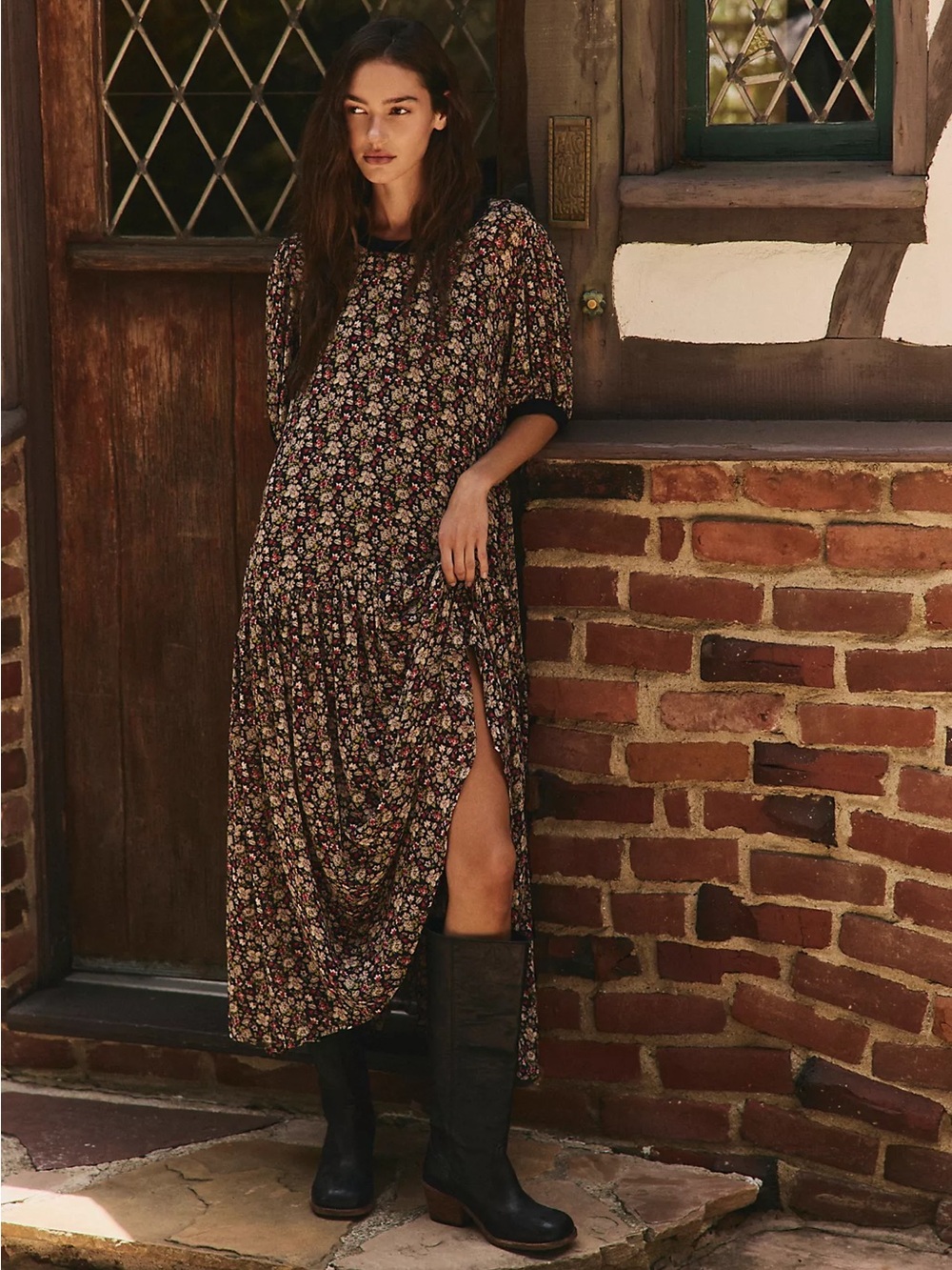 Free People Black Floral Maxi Dress